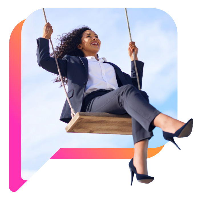 Business Frau auf Schaukel