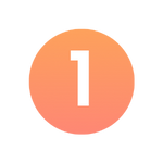 Icon orange mit eins